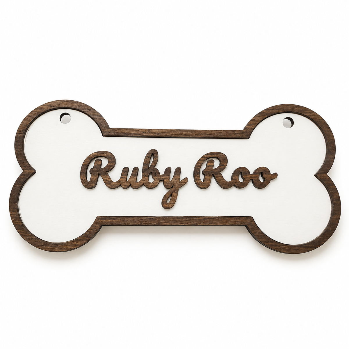 Personalized Dog Bone Name Sign, Custom Wooden Pet Name Wall Decor