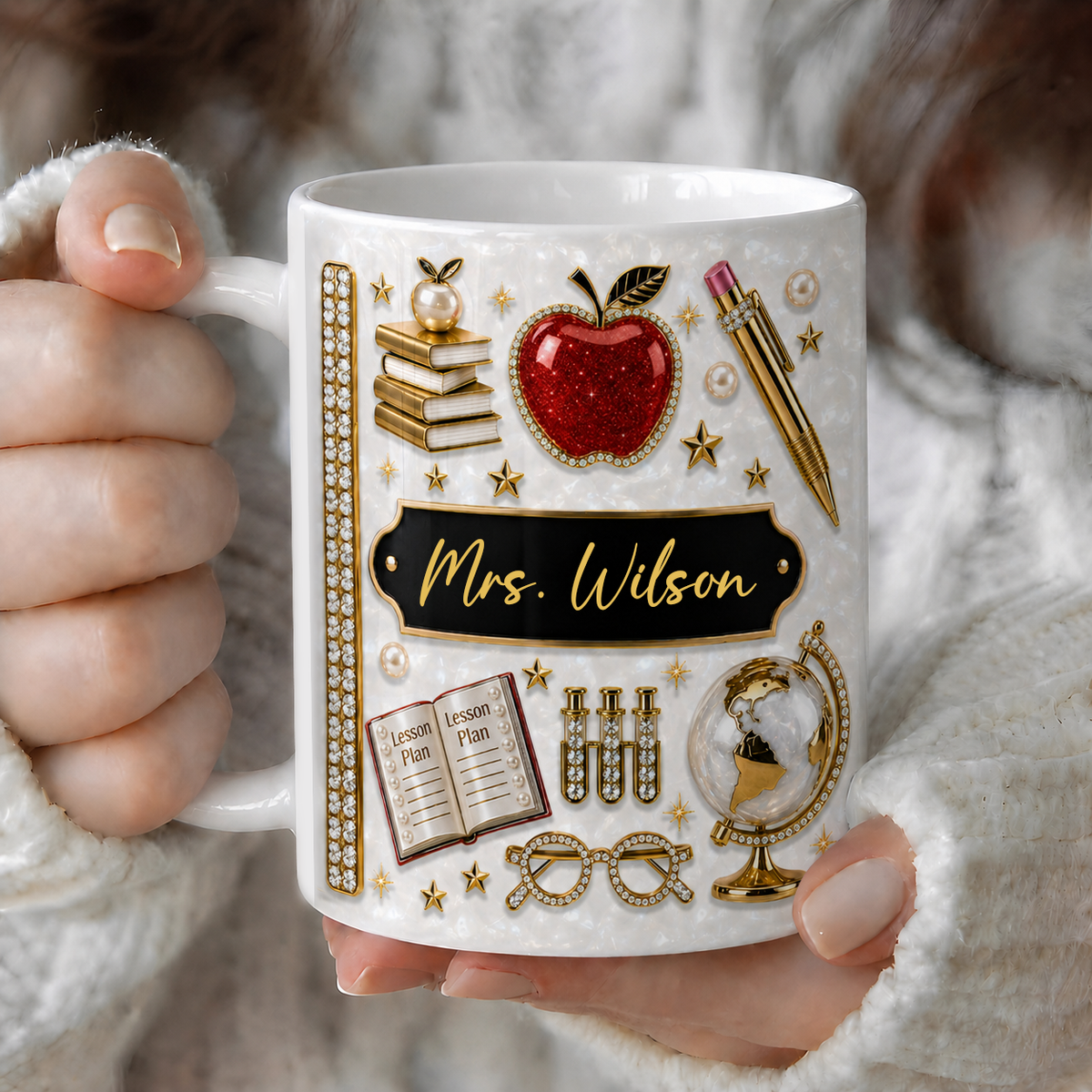 Personalized Teacher Name Mug, Custom Back to School Teacher Appreciation Gift
