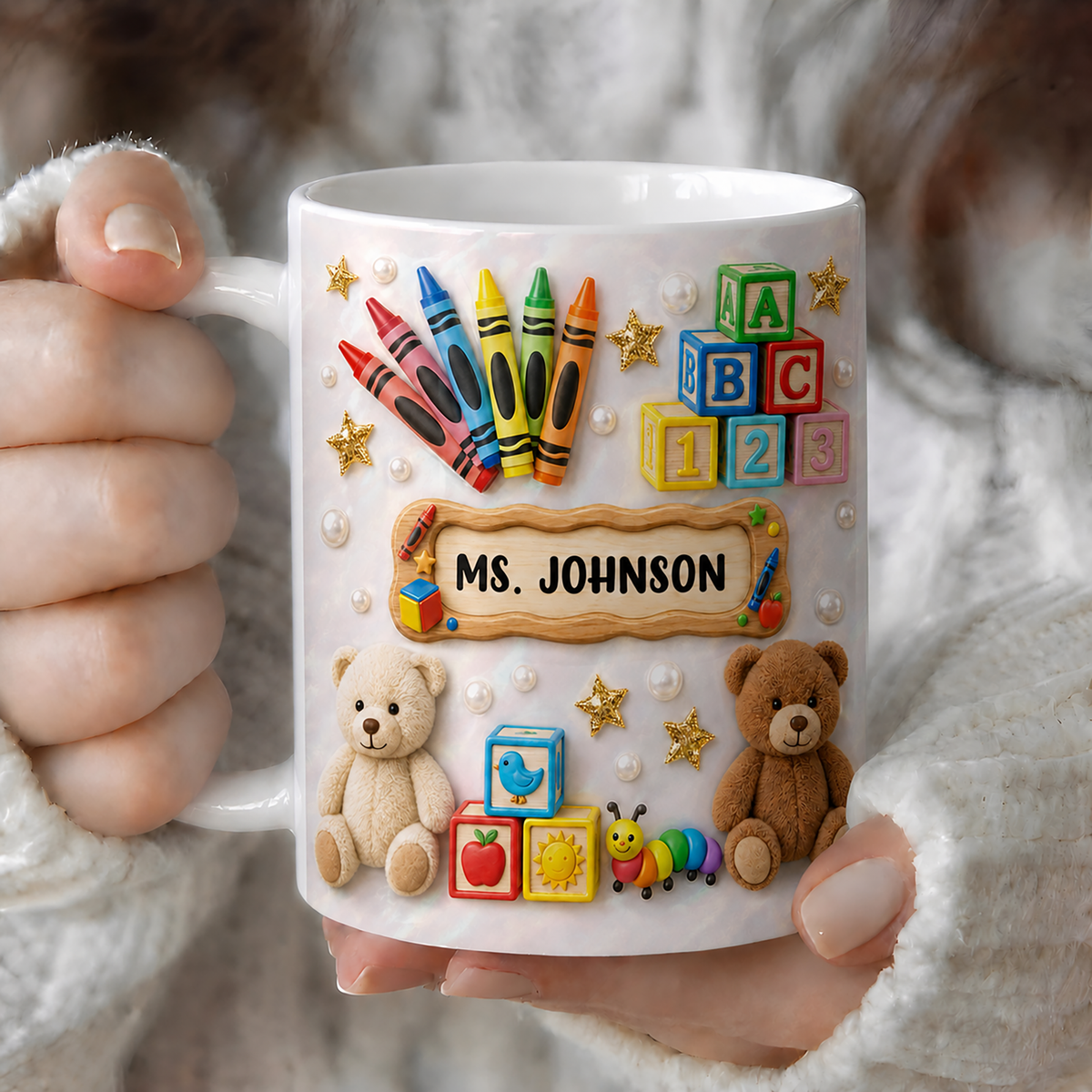 Personalized Teacher Name Mug, Custom Back to School Teacher Gift