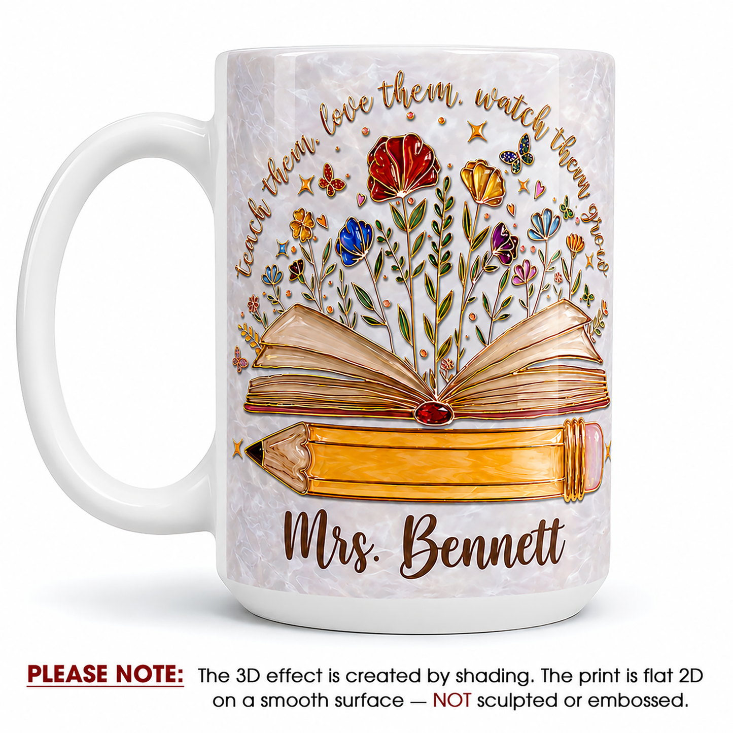 Personalized Teacher Name Mug, Teach Them Love Them Watch Them Grow Back to School Gift