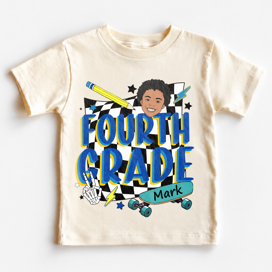 Personalized Back to School Kids Shirt, Custom Grade and Name Youth Tee