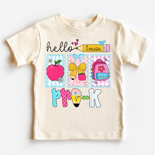 Personalized Back to School Shirt, Custom Kids Name Grade Shirt, First Day of School Tee