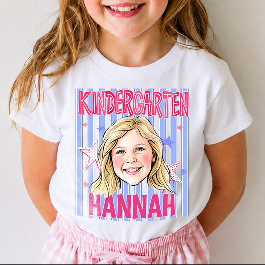 Personalized Kids Back to School Shirt With Photo, Name & Grade - For Boys And Girls