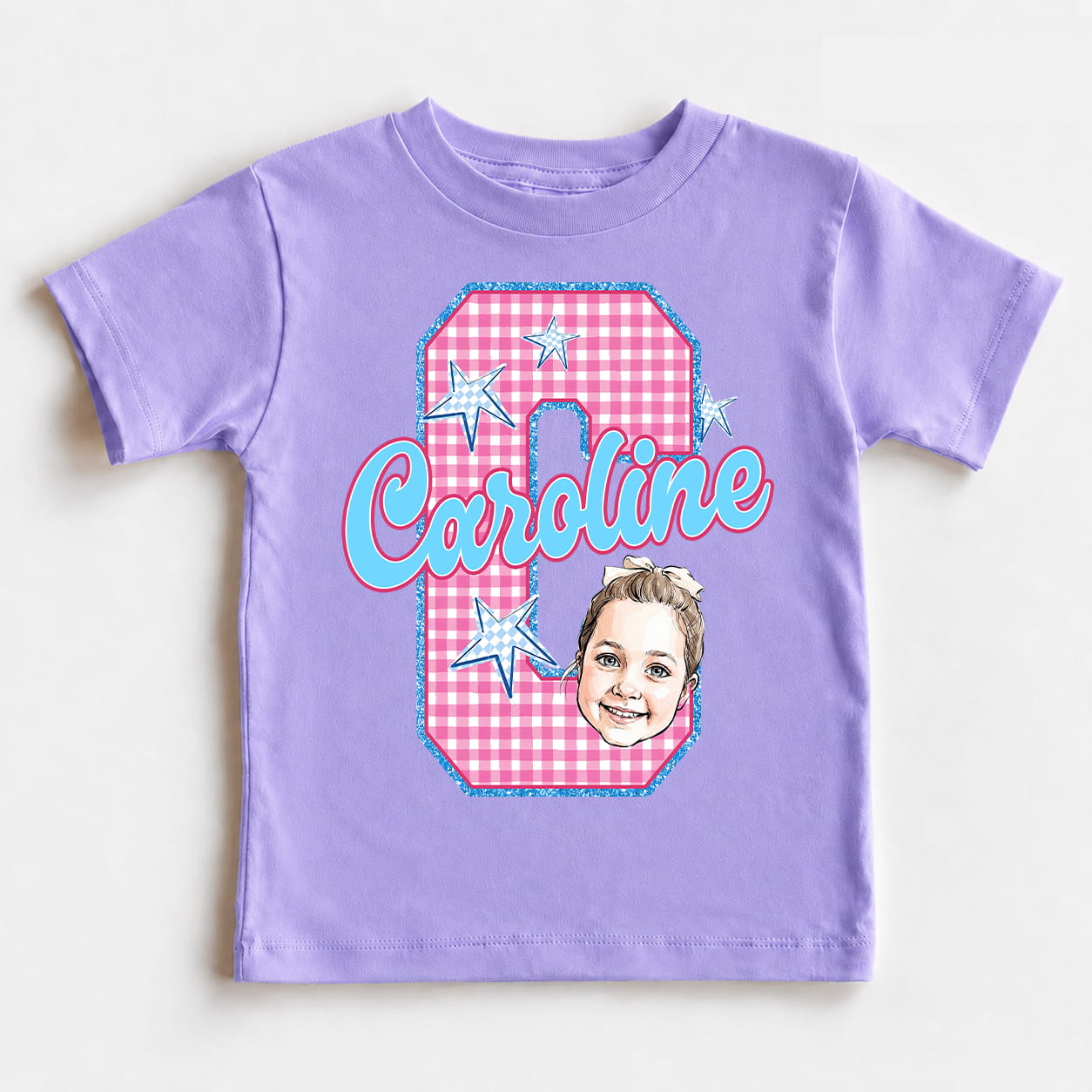 Personalized Kids Photo & Initial Shirt, Custom Name Youth Tee for Back to School