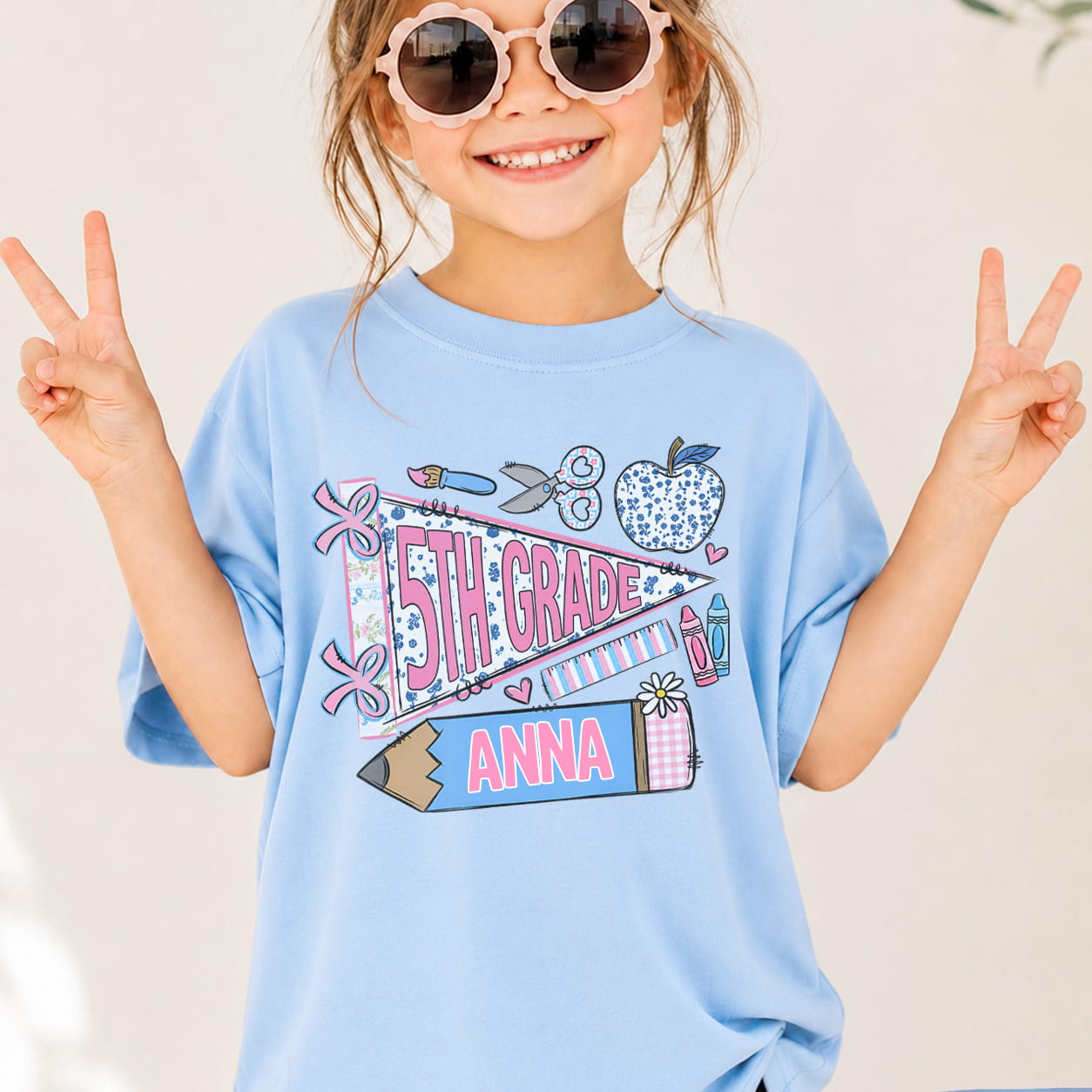 Personalized Back to School Kids Shirt, Custom Grade and Name Youth Tee