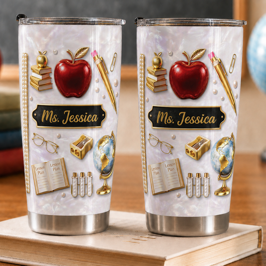 Personalized Teacher Tumbler, Custom Teacher Name 20oz Tumbler, Back to School Teacher Gift