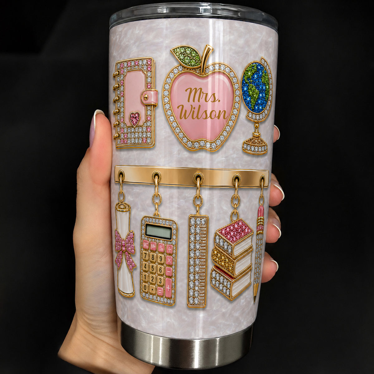 Personalized Teacher Name Tumbler, Custom 20 oz Teacher Tumbler, Back to School Gift