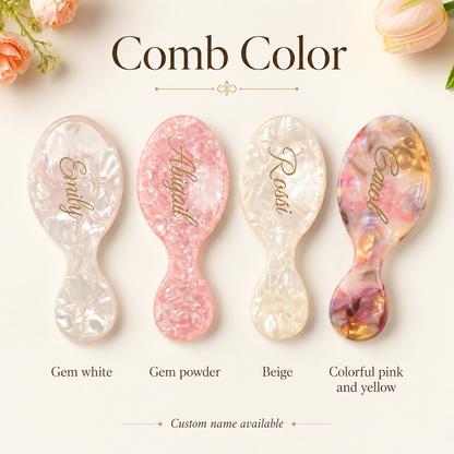 Personalized Air Cushion Hair Brush, Custom Grandma Name Portable Comb, Grandparents Day Gift