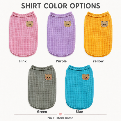 Personalized Dog Vest With Name, Thin Waffle Pet Clothes for Dogs and Small Pets