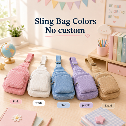 Personalized Kids Sling Bag, Custom Name Crossbody School Bag, Back to School Gift for Students