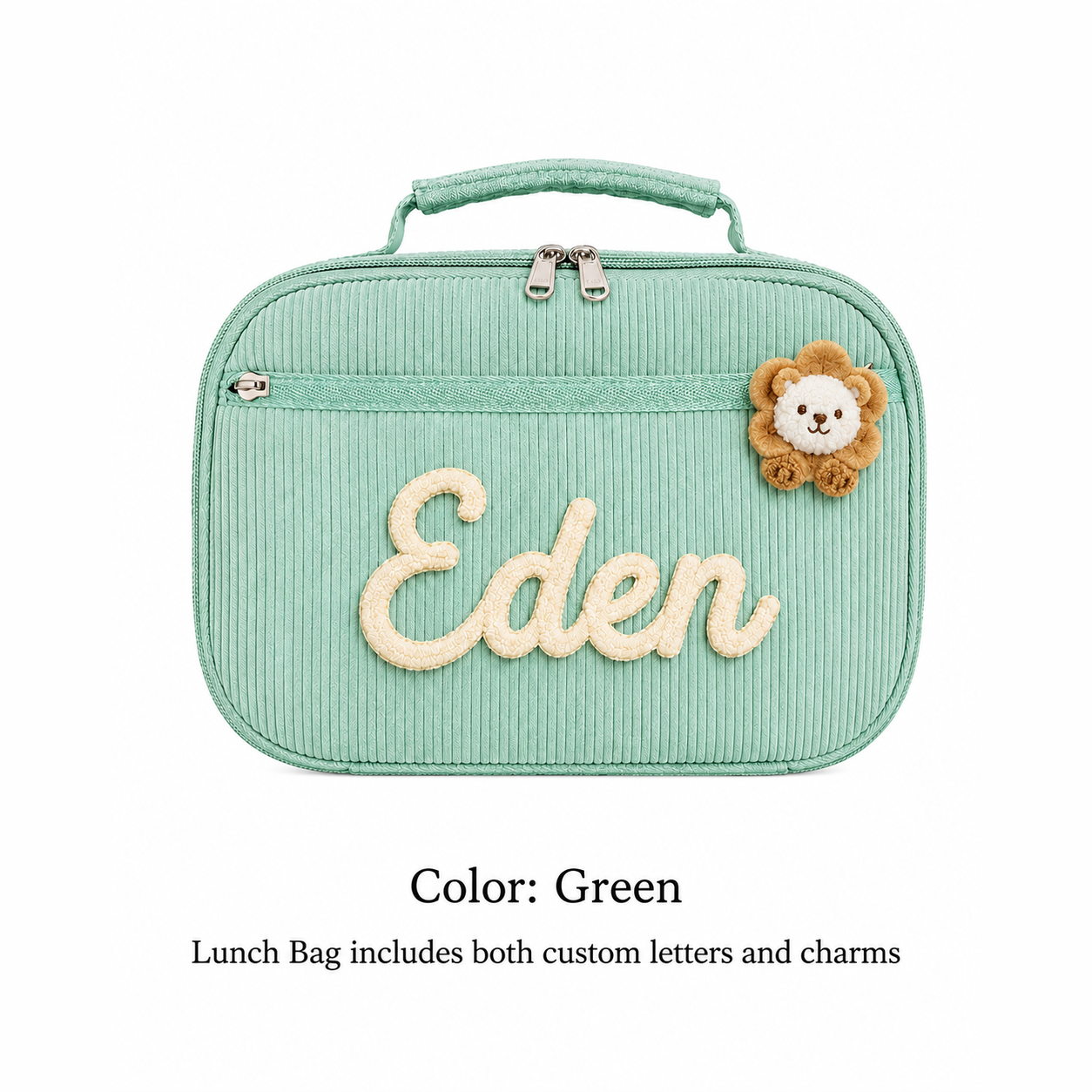 Kids Lunch Bag With Optional Personalized Name and Charm, Back to School Lunch Box for Students
