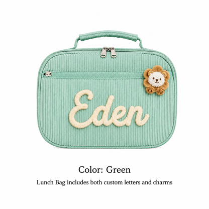 Kids Lunch Bag With Optional Personalized Name and Charm, Back to School Lunch Box for Students