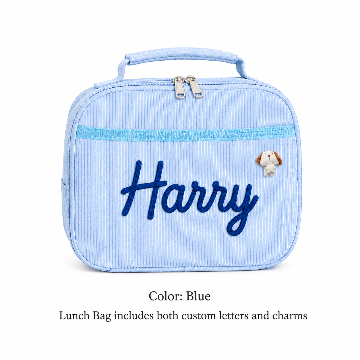 Kids Lunch Bag With Optional Personalized Name and Charm, Back to School Lunch Box for Students