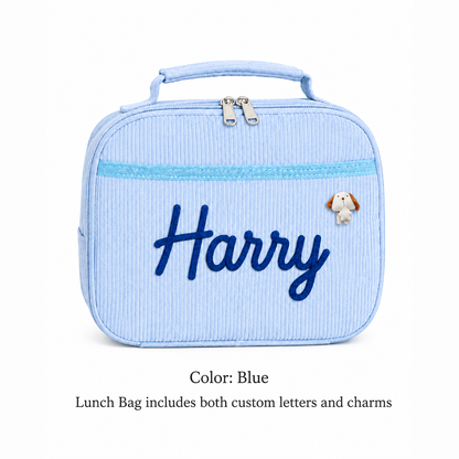 Kids Lunch Bag With Optional Personalized Name and Charm, Back to School Lunch Box for Students