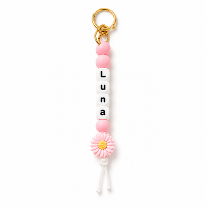 Personalized Name Backpack Keychain, Custom Beaded School Bag Charm, Back to School Gift for Students