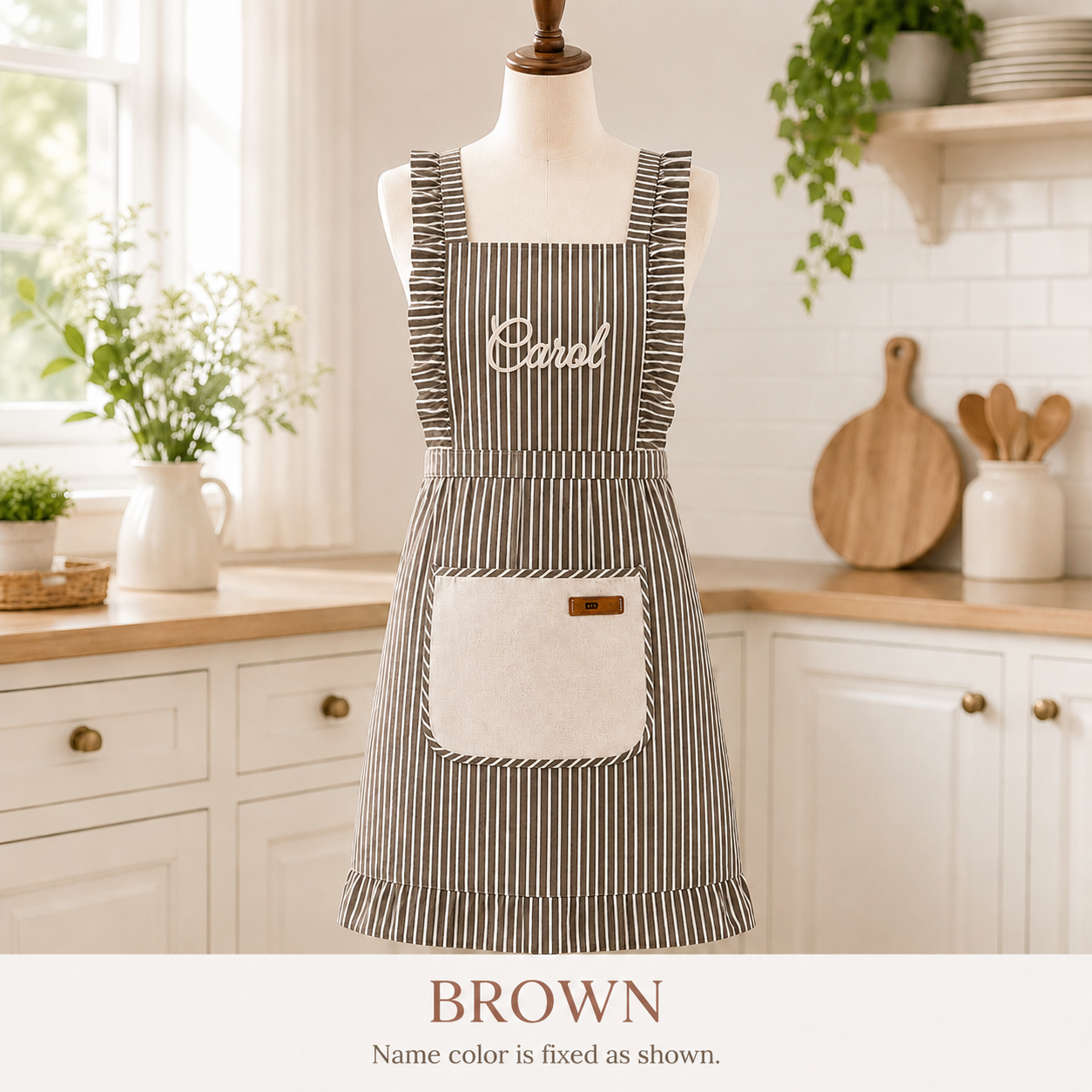Personalized Grandma Apron, Custom Name Kitchen Apron, Grandparents Day Gift for Grandma