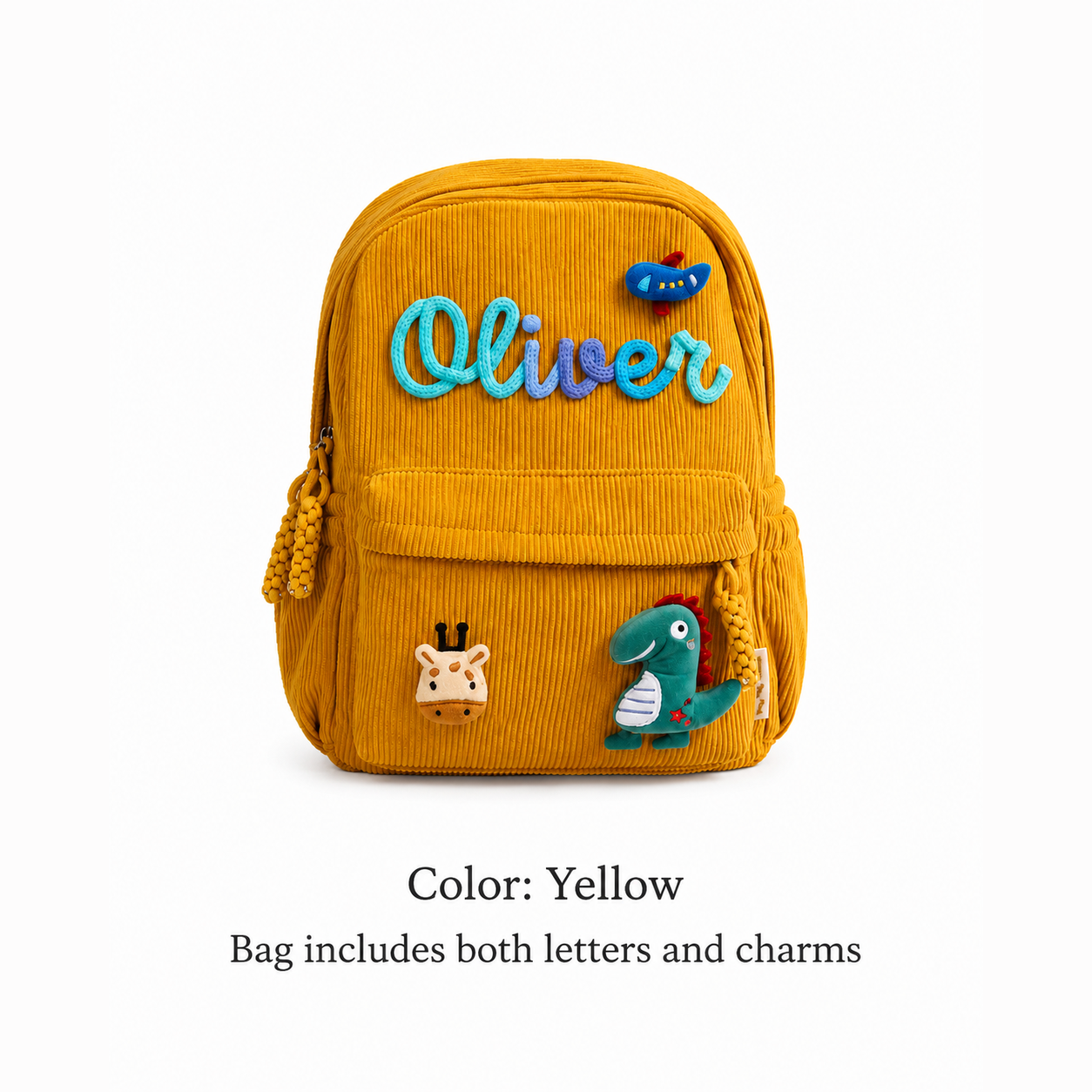 Personalized Kids Backpack, Custom Name School Bag with Letters and Charms, Back to School Gift