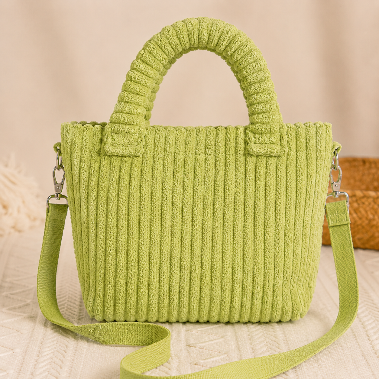 Personalized Kids Crossbody Bucket Bag With Name, Corduroy Student Bag, Back to School Gift