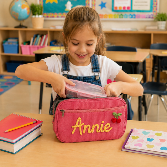 Kids Lunch Bag With Optional Personalized Name and Charm, Back to School Lunch Box for Students