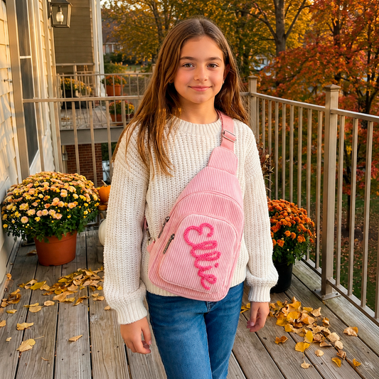 Personalized Kids Sling Bag, Custom Name Crossbody School Bag, Back to School Gift for Students