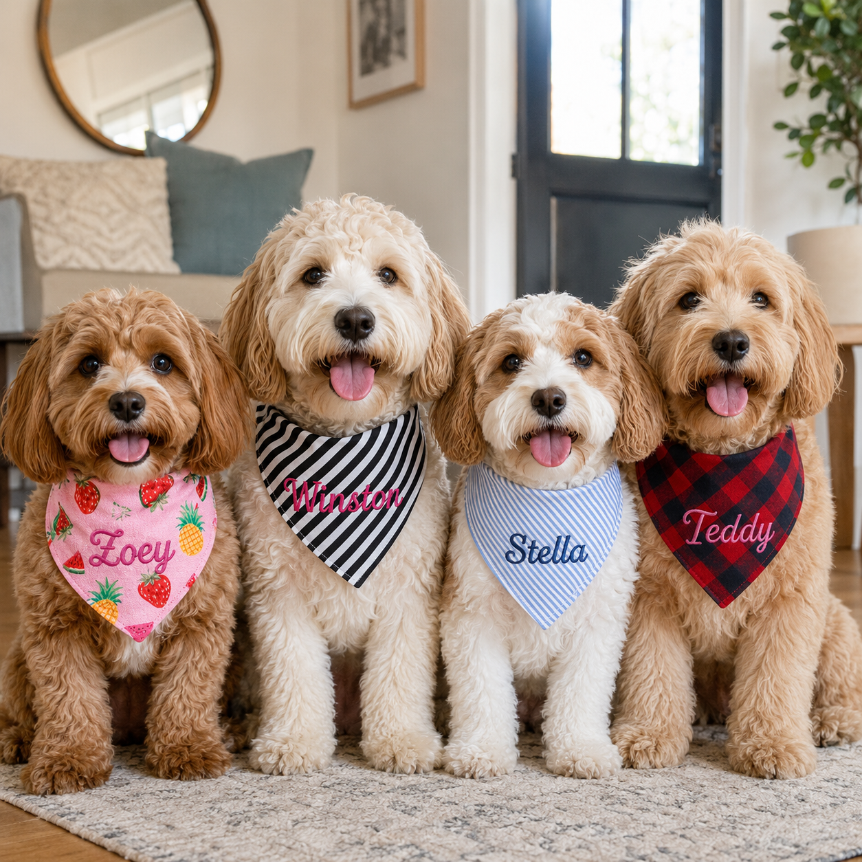 Personalized Pet Bandana, Custom Embroidered Dog Bandana, Cute Name Bandana for Dogs and Cats