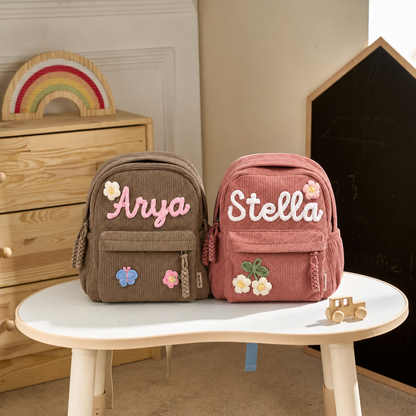 Personalized Kids Backpack, Custom Name School Bag with Letters and Charms, Back to School Gift