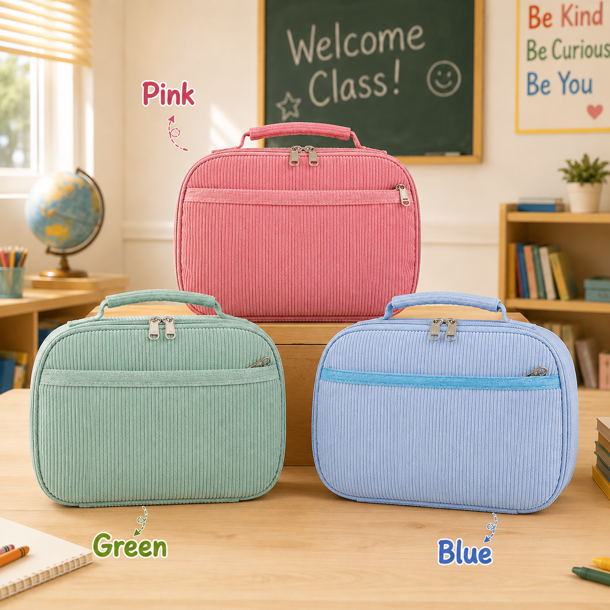 Kids Lunch Bag With Optional Personalized Name and Charm, Back to School Lunch Box for Students