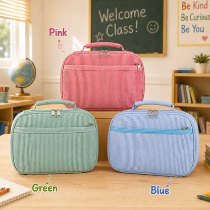 Kids Lunch Bag With Optional Personalized Name and Charm, Back to School Lunch Box for Students