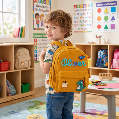Personalized Kids Backpack, Custom Name School Bag with Letters and Charms, Back to School Gift