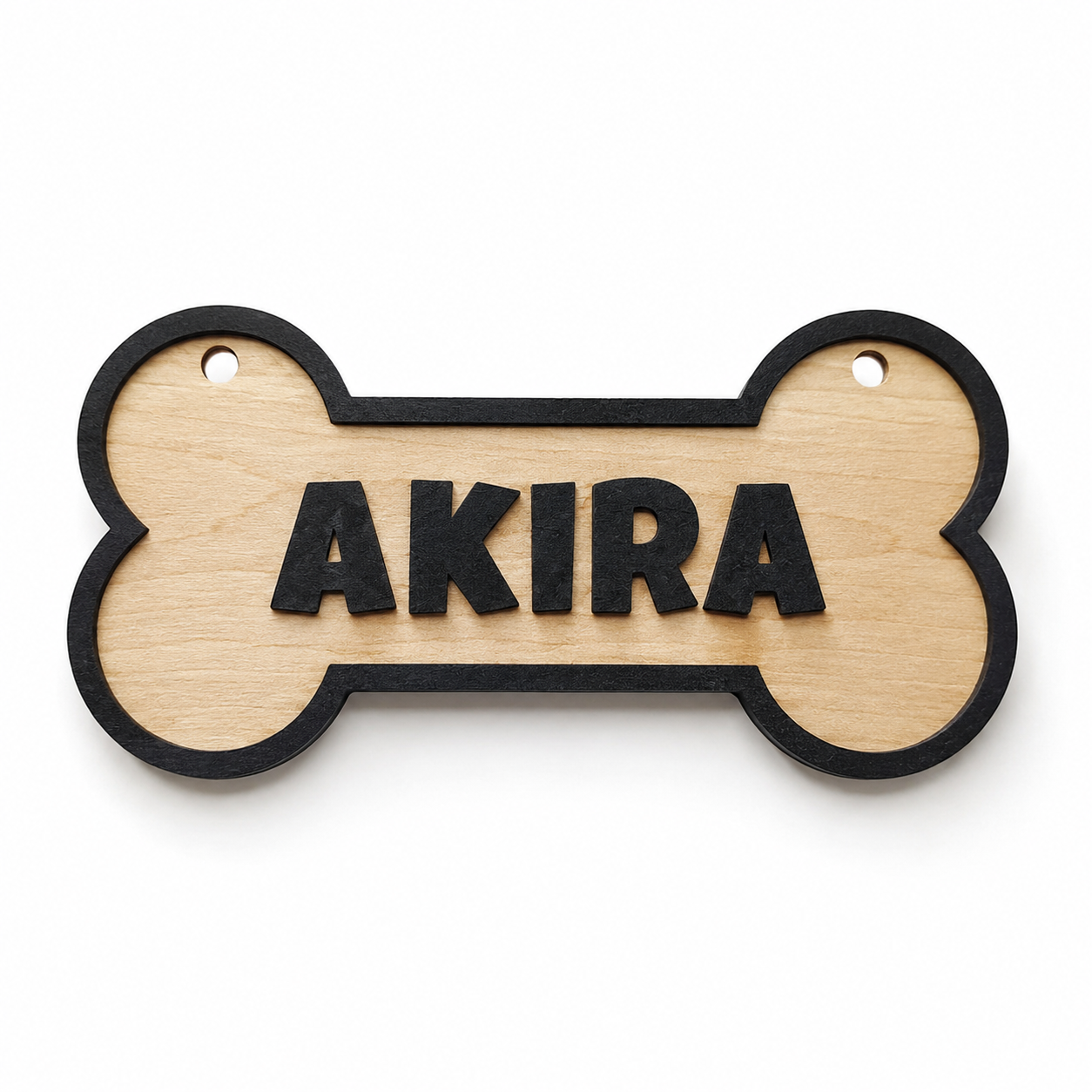Personalized Dog Bone Name Sign, Custom Wooden Pet Name Wall Decor