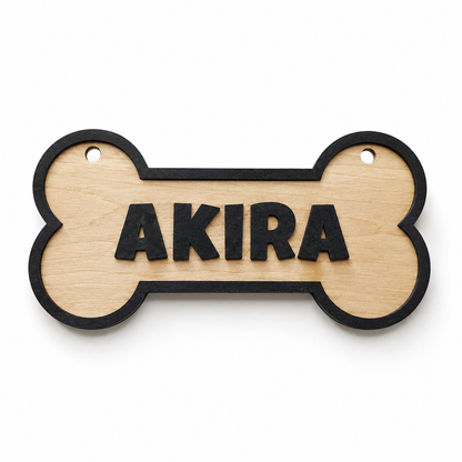 Personalized Dog Bone Name Sign, Custom Wooden Pet Name Wall Decor