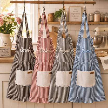 Personalized Grandma Apron, Custom Name Kitchen Apron, Grandparents Day Gift for Grandma