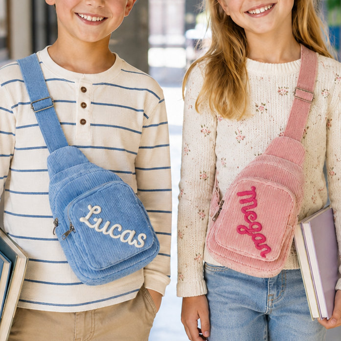 Personalized Kids Sling Bag, Custom Name Crossbody School Bag, Back to School Gift for Students