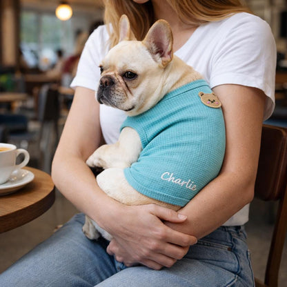 Personalized Dog Vest With Name, Thin Waffle Pet Clothes for Dogs and Small Pets