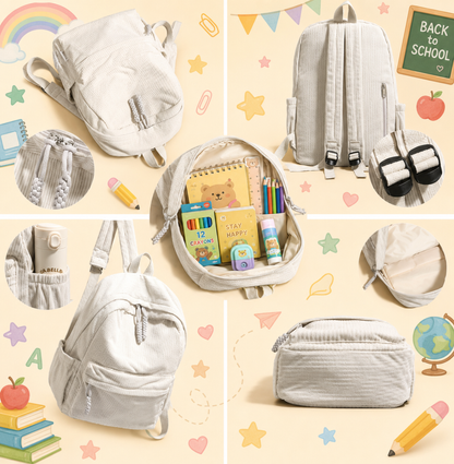 Personalized Kids Backpack, Custom Name School Bag with Letters and Charms, Back to School Gift
