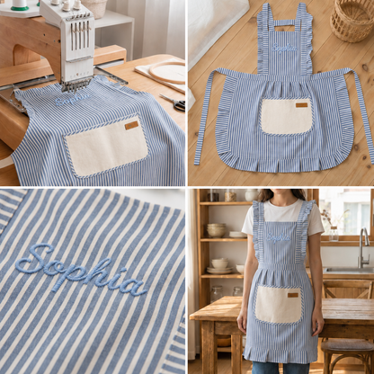 Personalized Grandma Apron, Custom Name Kitchen Apron, Grandparents Day Gift for Grandma
