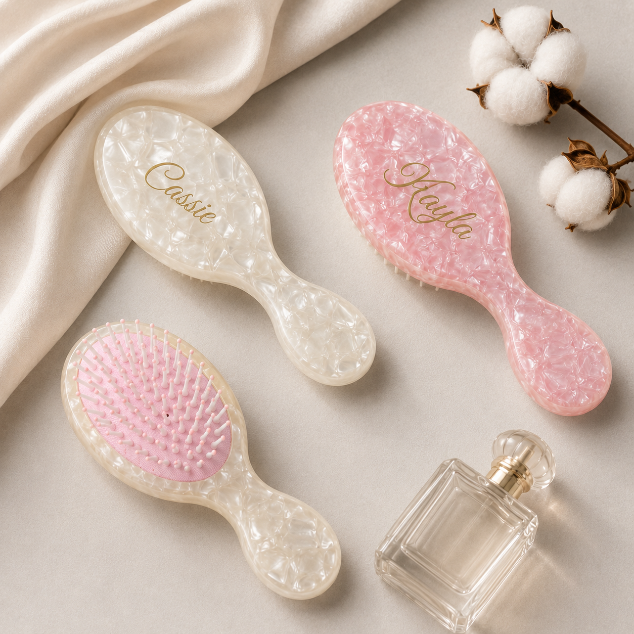 Personalized Air Cushion Hair Brush, Custom Grandma Name Portable Comb, Grandparents Day Gift