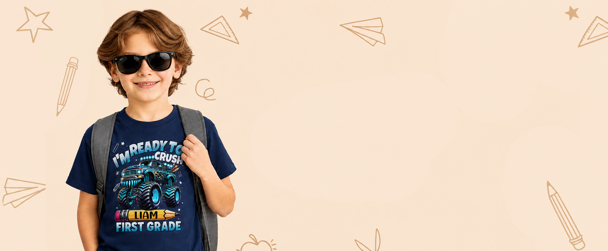 Personalisierte T-Shirts für Jungen zum Schulanfang
