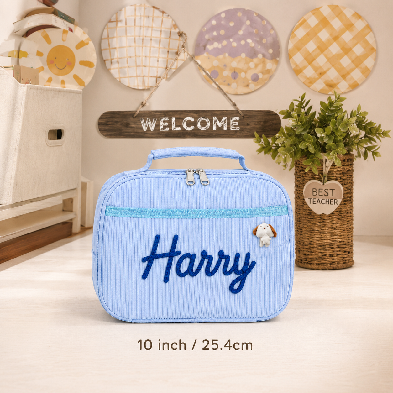 Kids Lunch Bag With Optional Personalized Name and Charm, Back to School Lunch Box for Students