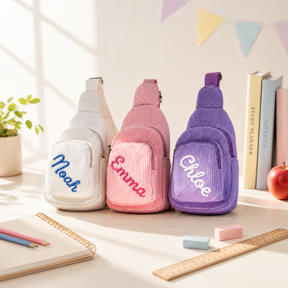 Personalized Kids Sling Bag, Custom Name Crossbody School Bag, Back to School Gift for Students