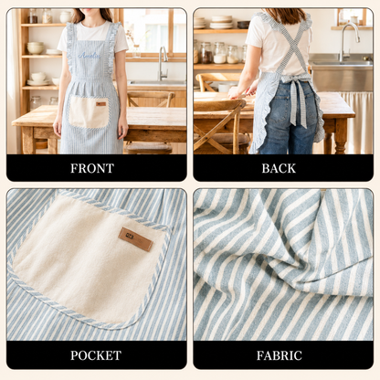 Personalized Grandma Apron, Custom Name Kitchen Apron, Grandparents Day Gift for Grandma