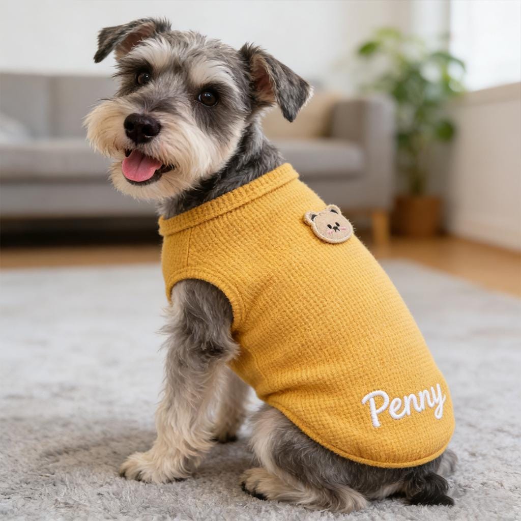 Personalized Dog Vest With Name, Thin Waffle Pet Clothes for Dogs and Small Pets