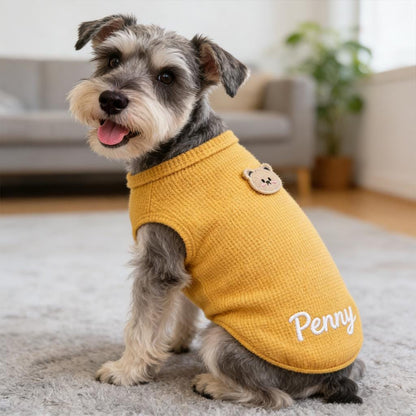 Personalized Dog Vest With Name, Thin Waffle Pet Clothes for Dogs and Small Pets