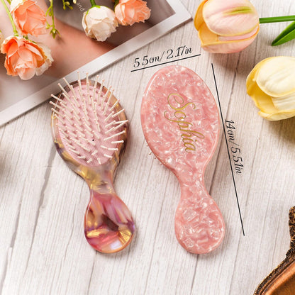 Personalized Air Cushion Hair Brush, Custom Grandma Name Portable Comb, Grandparents Day Gift