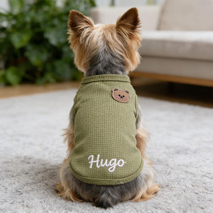 Personalized Dog Vest With Name, Thin Waffle Pet Clothes for Dogs and Small Pets