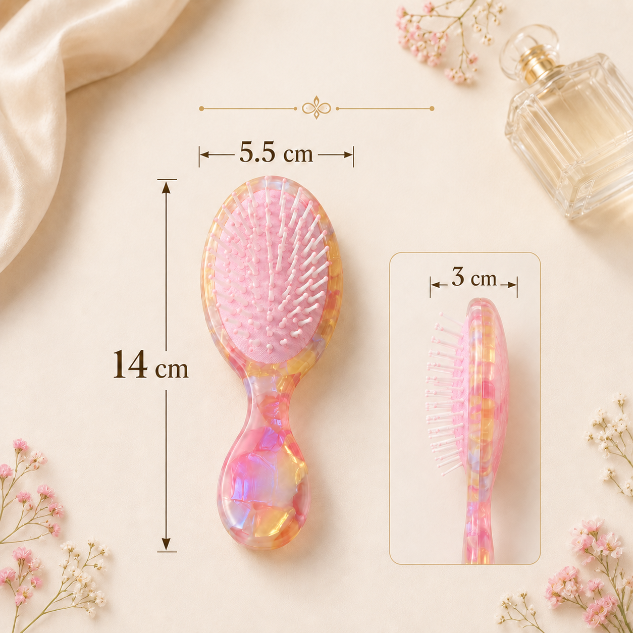 Personalized Air Cushion Hair Brush, Custom Grandma Name Portable Comb, Grandparents Day Gift
