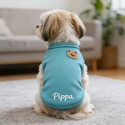 Personalized Dog Vest With Name, Thin Waffle Pet Clothes for Dogs and Small Pets