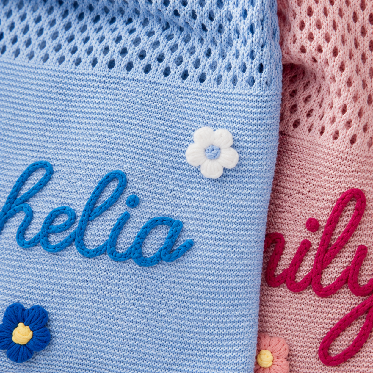 Personalized Knit Hollow-Out Shoulder Bag, Custom Grandma Name Bag, Grandparents Day Gift