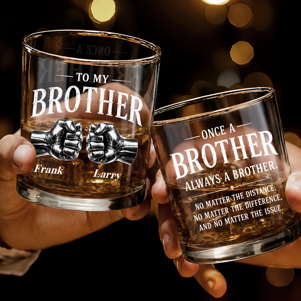 Personalized To My Brother Whiskey Glass – Custom Name Gift For Brother