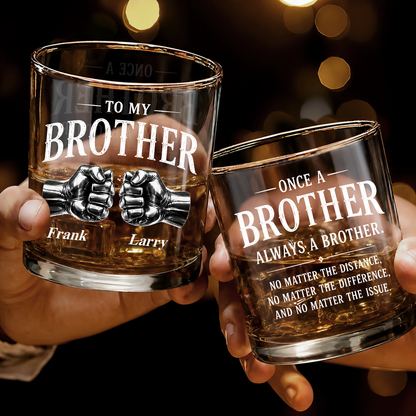 Personalized To My Brother Whiskey Glass – Custom Name Gift For Brother